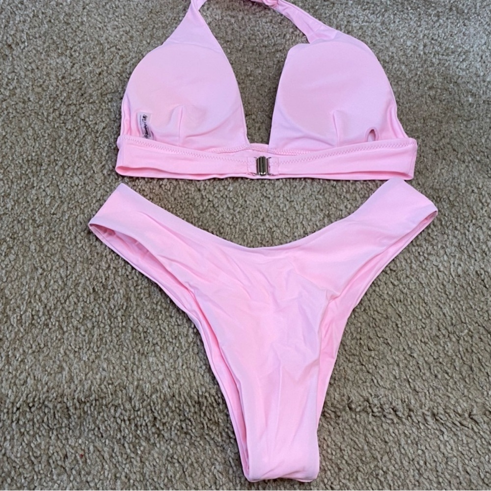 NWOT Blooming Jelly Women’s High Waisted Two Piece Bikini Set Size L - Picture 2 of 4